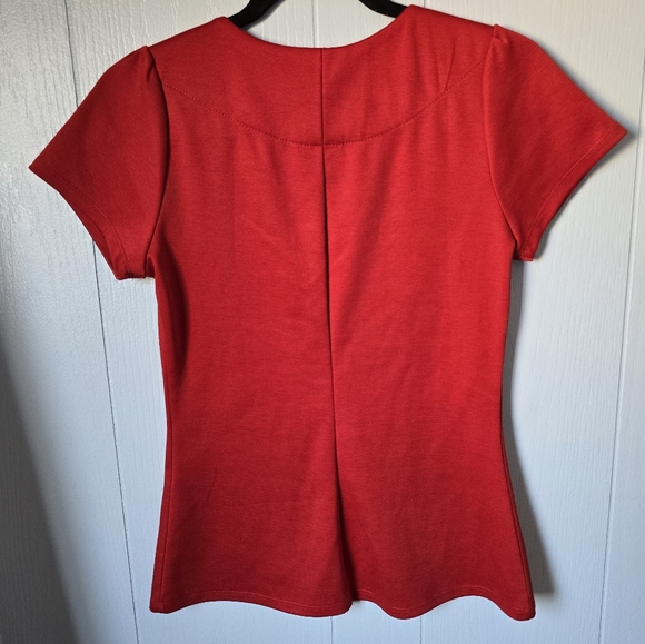 Rock Steady Red Retro 50's Pinup style Blouse Top Size Medium Rockabilly - Picture 5 of 5
